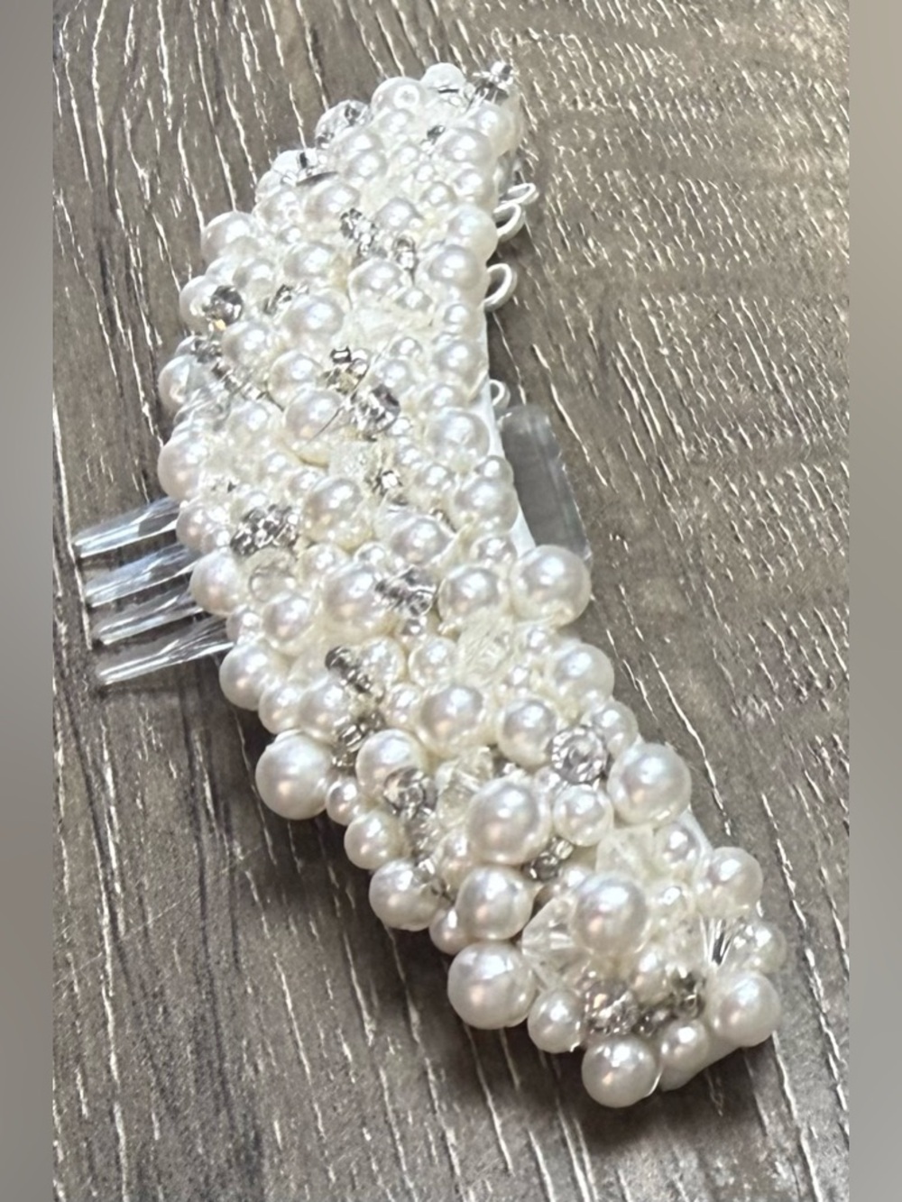 Faux Pearl & Crystal Beaded Hair Comb - Vintage Style